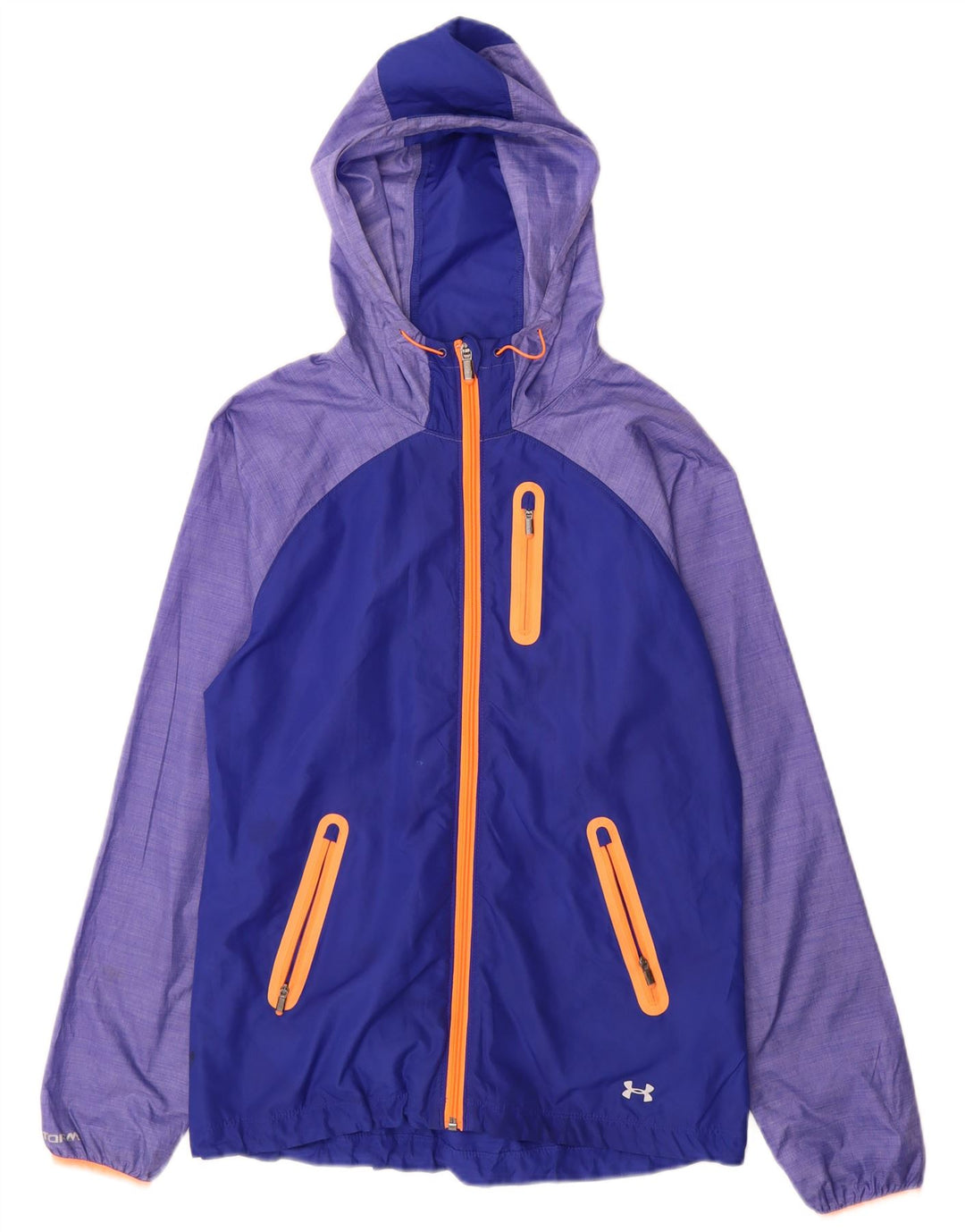Under Armour Damen-Regenjacke mit Kapuze, UK 10, Small, Blau, Farbblock