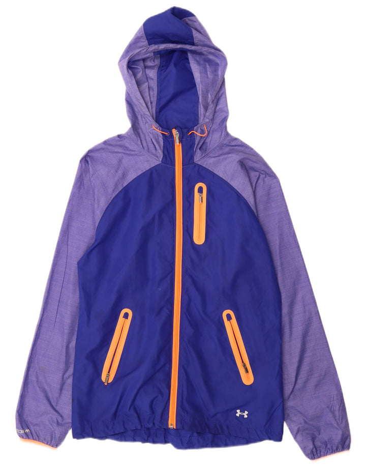 Under Armour Damen-Regenjacke mit Kapuze, UK 10, Small, Blau, Farbblock