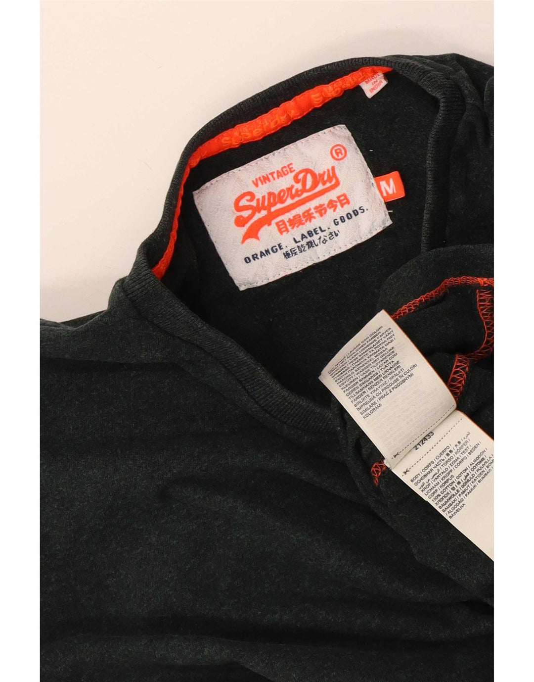Superdry Herren-Langarmoberteil aus mittelgrüner Baumwolle