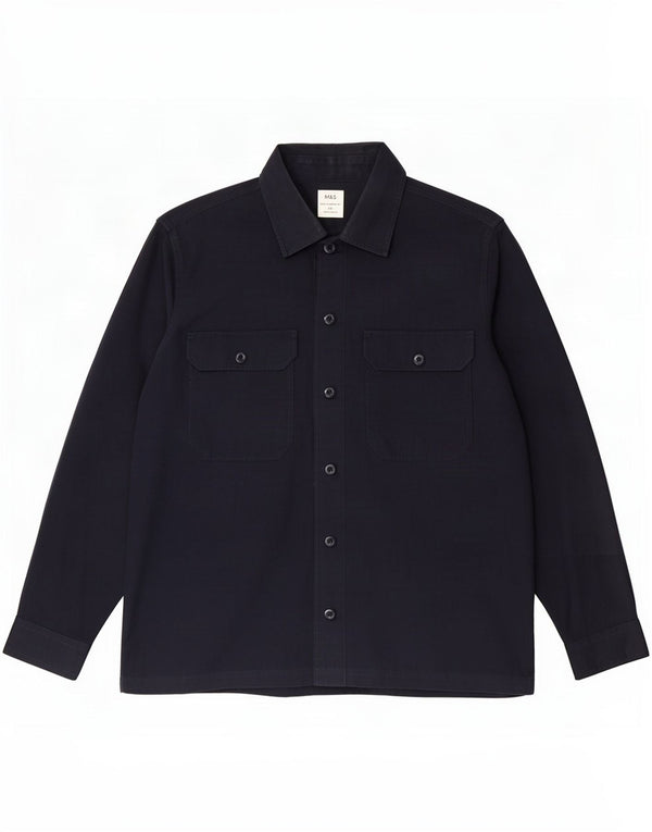 Marks & Spencer Mens Overshirt Shirt 2XL Navy Blue Cotton