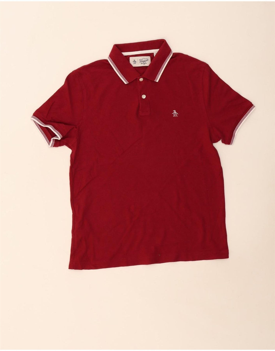 Penguin Herren-Poloshirt, Größe S, Burgunderrot, Baumwolle