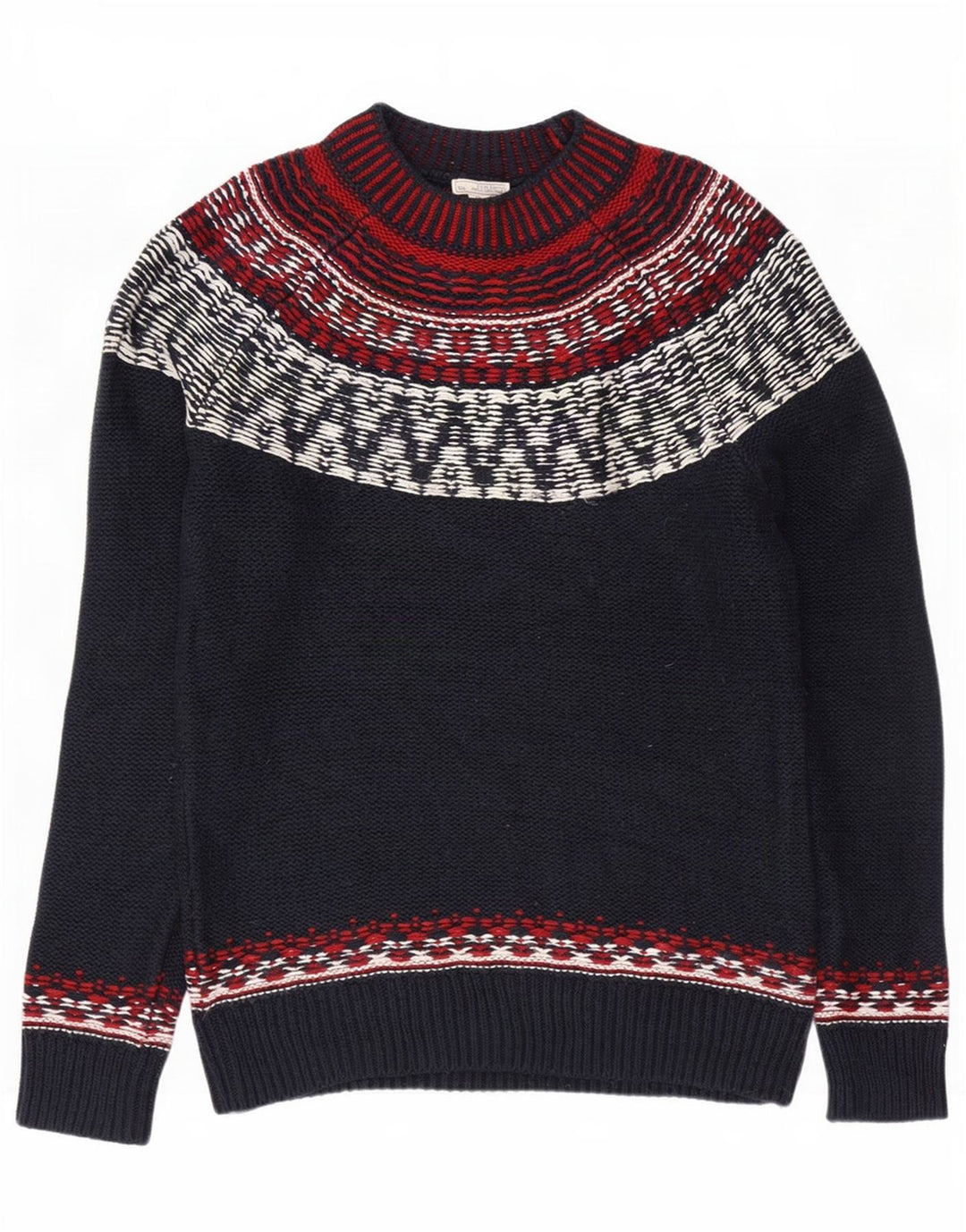 Gap Rollkragenpullover für Herren, Größe S, Marineblau, Fair-Isle-Baumwolle