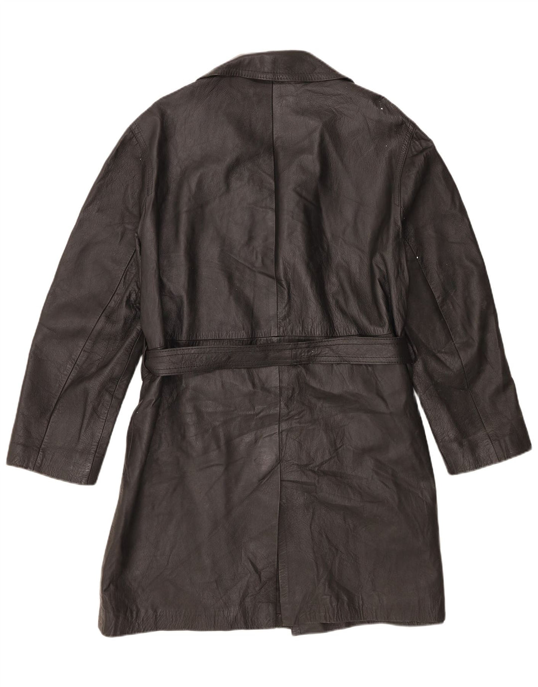 Vintage Damen Ledermantel UK 14 Large Schwarz
