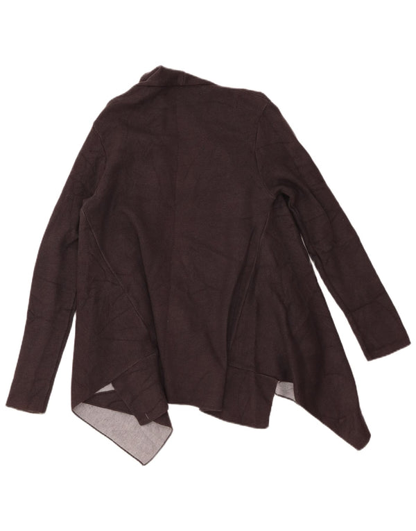 Asymmetrischer, offener Cardigan-Pullover von Zara für Damen, UK 16, Größe L, graue Viskose
