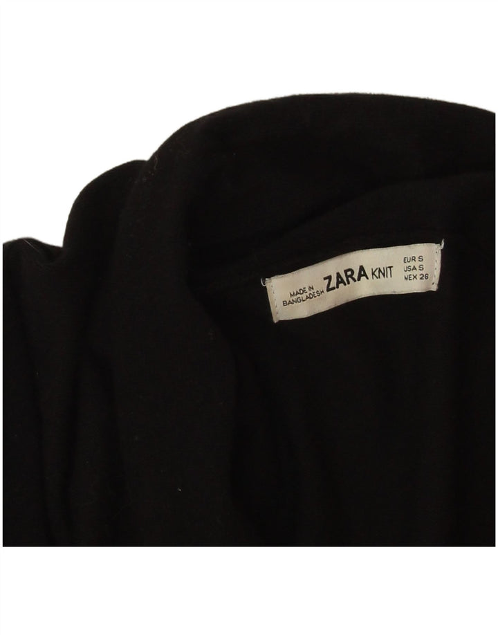 Zara Damen-Strickjacke, übergroß, lang geschnitten, offen, Gr. 10, Schwarz