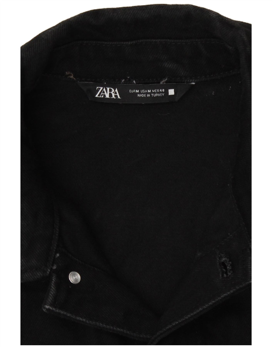 Zara Herren Jeansjacke UK 38 Mittelschwarze Baumwolle