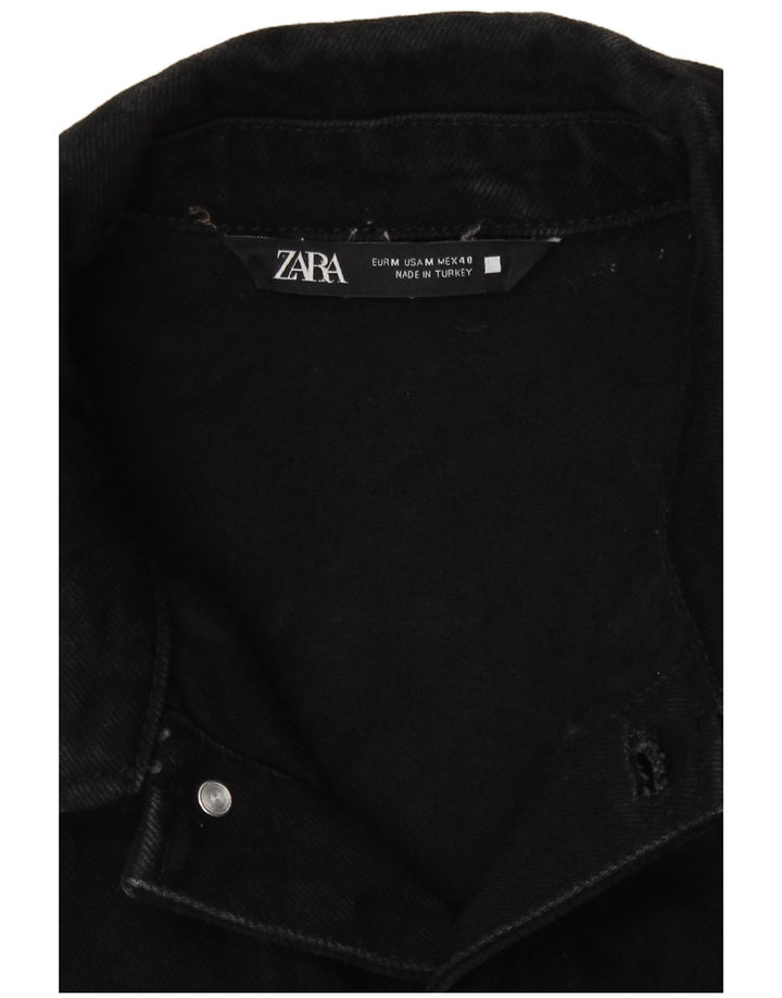 Zara Herren Jeansjacke UK 38 Mittelschwarze Baumwolle