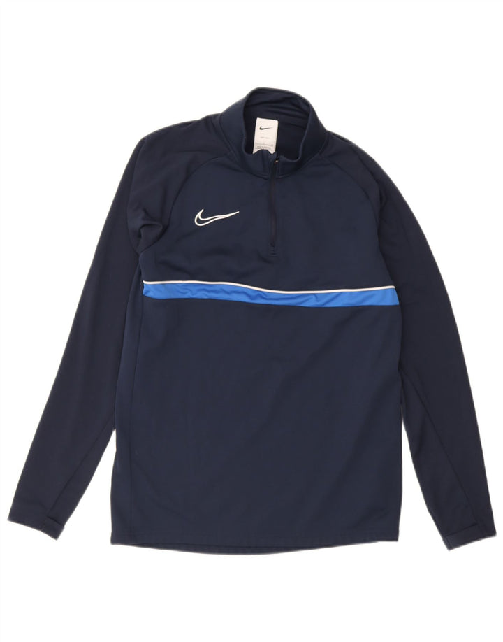 Nike Herren Dri Fit Pullover-Trainingsanzugoberteil, Größe S, Marineblau, Farbblock