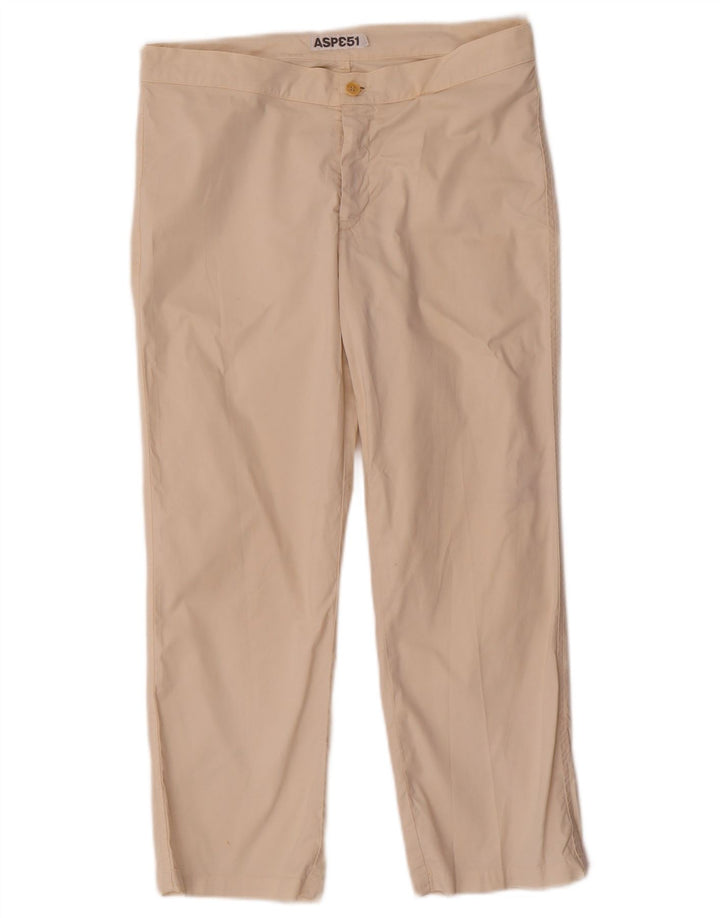 Aspesi Gerade geschnittene Damenhose IT 44 Mittel W30 L23 Beige Baumwolle