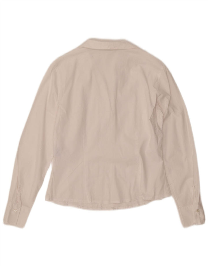 NARACAMICIE Damen Smokinghemd UK 12 Mittelweiße Baumwolle