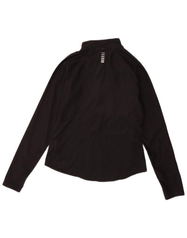 Under Armour Damen Heat Gear Top Langarm UK 10 Small Schwarzes Elastomer
