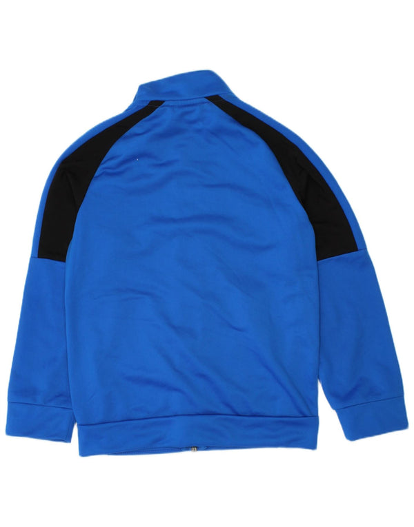 Puma Jungen Grafik-Trainingsanzug-Top-Jacke, 5–6 Jahre, blaues Farbblockdesign