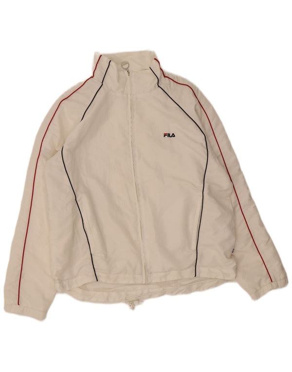 Fila Herren Trainingsanzug Top Jacke XL Weiß Polyester