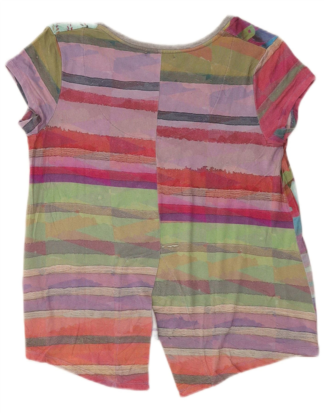 Desigual Damen-Blusenoberteil, reguläre Größe, UK 16, große, mehrfarbige, florale Viskose
