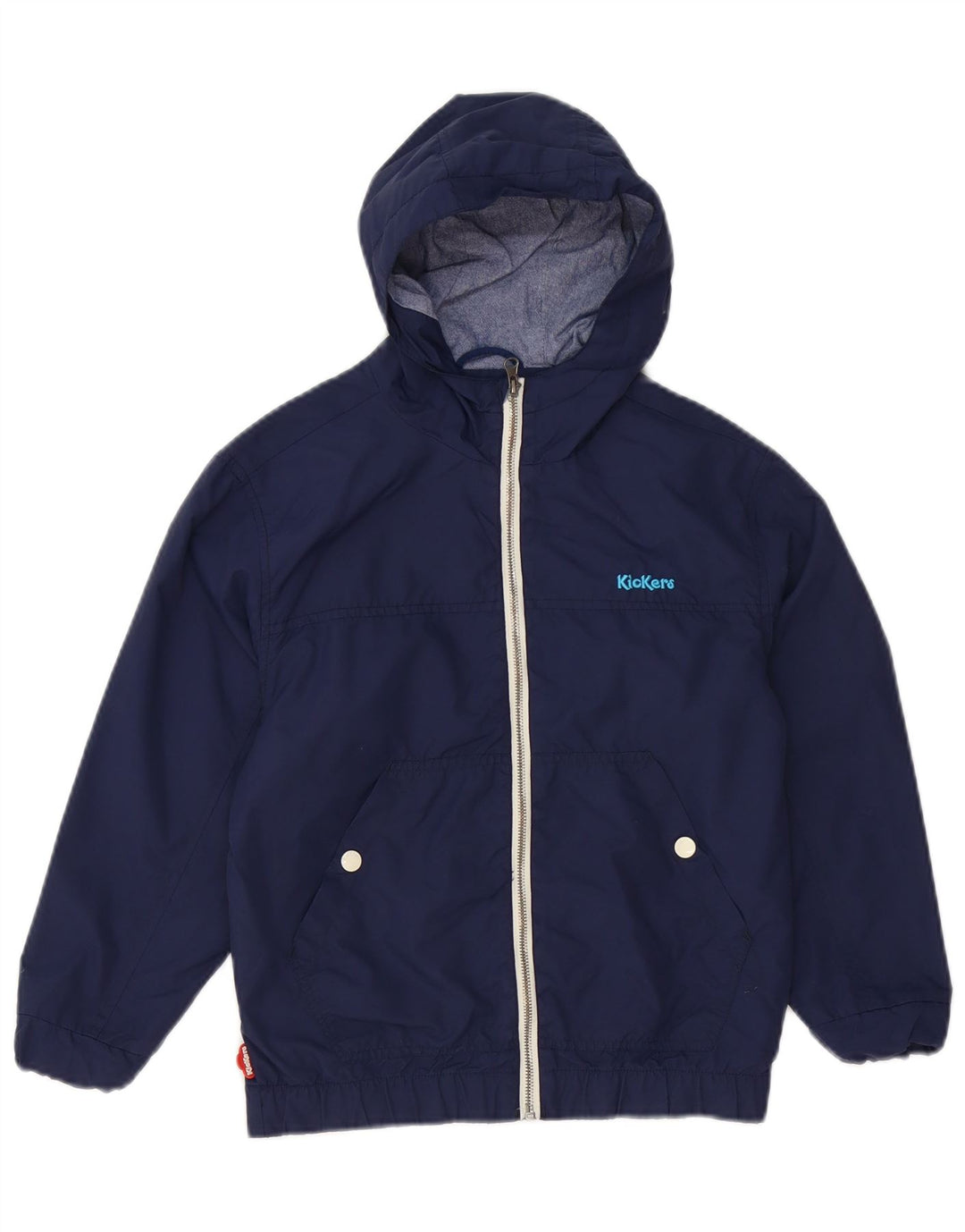 Kickers Windjacke mit Kapuze für Jungen, 7–8 Jahre, Größe S, marineblaues Nylon