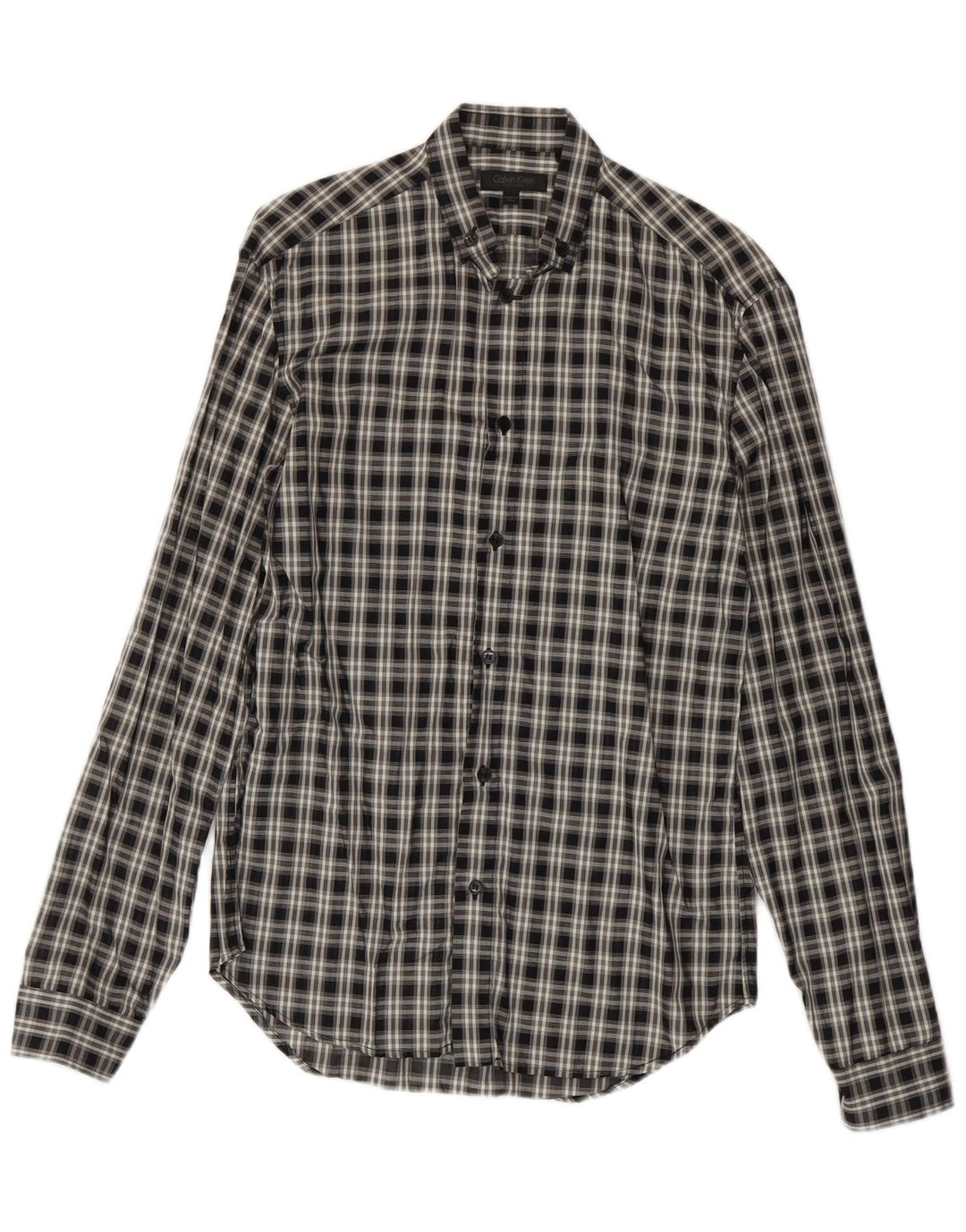 Calvin Klein Herrenhemd Medium Black Check Cotton