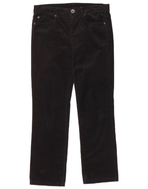 Benetton Damen Gerade Cordhose IT 42 Medium W30 L28 Schwarz