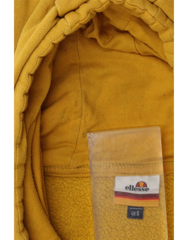 Ellesse Herren-Kapuzenpullover mit Grafik, Größe S, gelbe Baumwolle