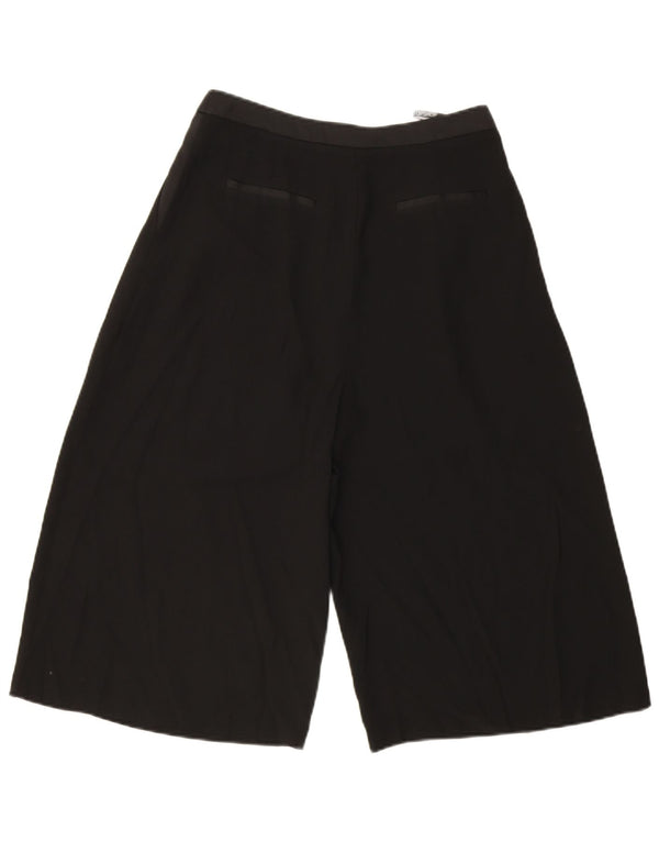 Topshop Damen-Bermudashorts mit hoher Taille und weitem Bein, UK 10, Größe S, W28, Schwarz