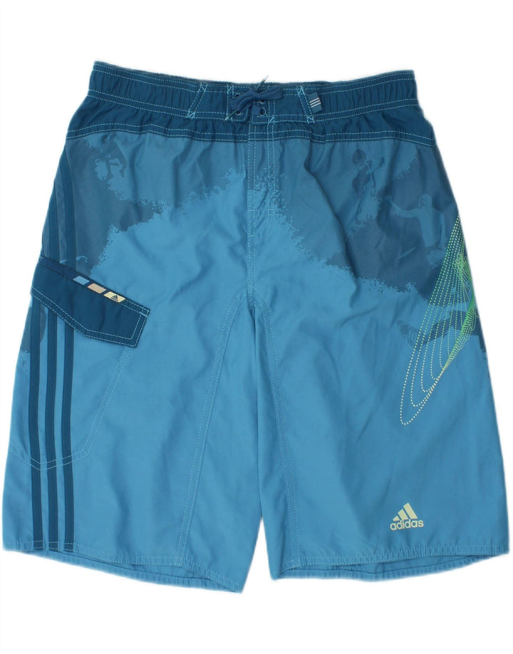 ADIDAS Boys Swimming Shorts 15-16 Years  Blue Tie Dye Polyester Vintage Adidas and Second-Hand Adidas from Messina Hembry 