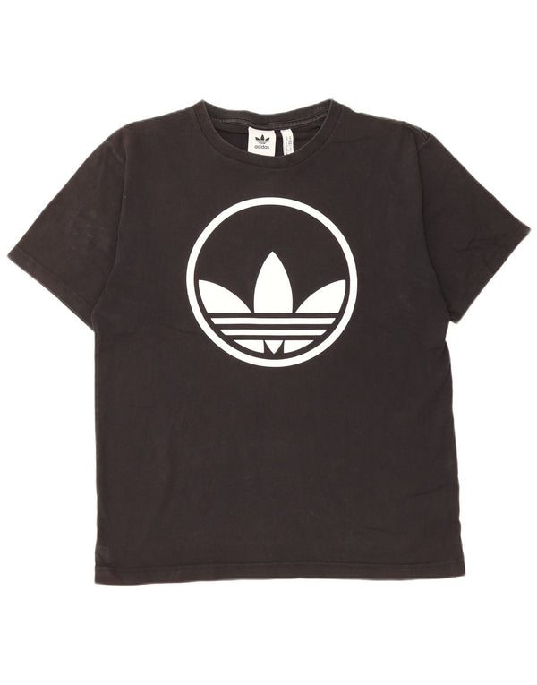 Adidas Mens Graphic T-Shirt Top Medium Black Cotton