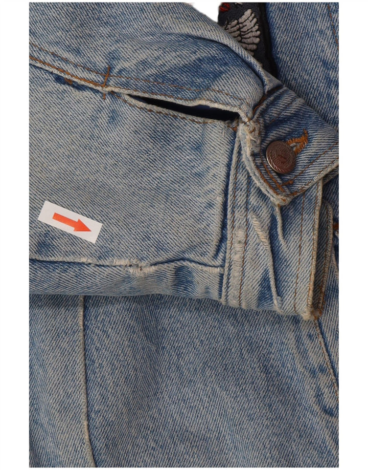 POP 84 Herren Denim Sherpa Jacke UK 38 Mittelblau
