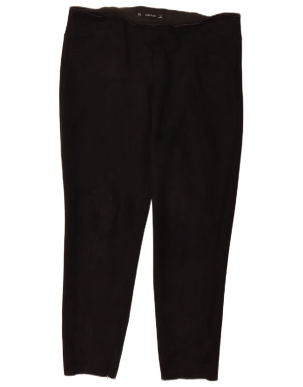 Zara Damen Slim Freizeithose XL W34 L26 Schwarz