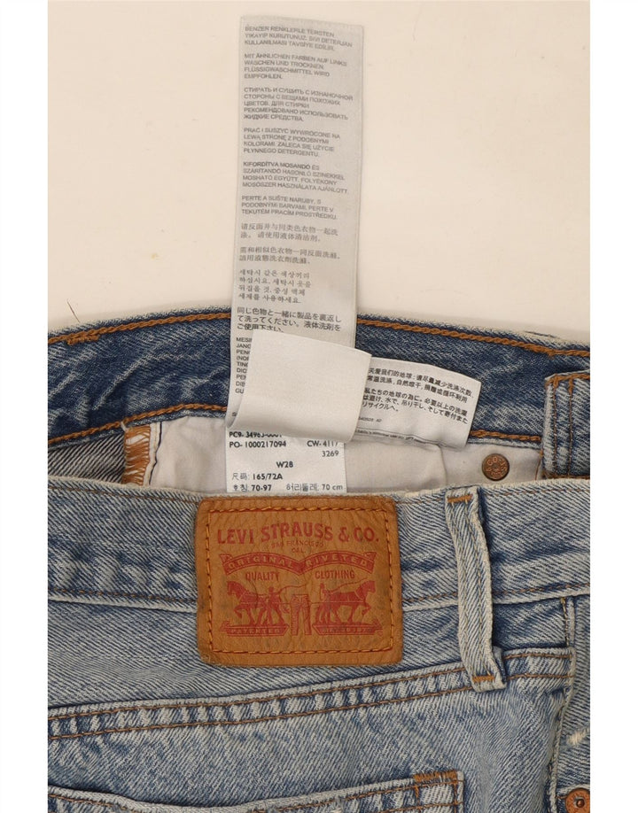Levi's Damen Distressed Mini Denim Rock W28 Mittelblaue Baumwolle