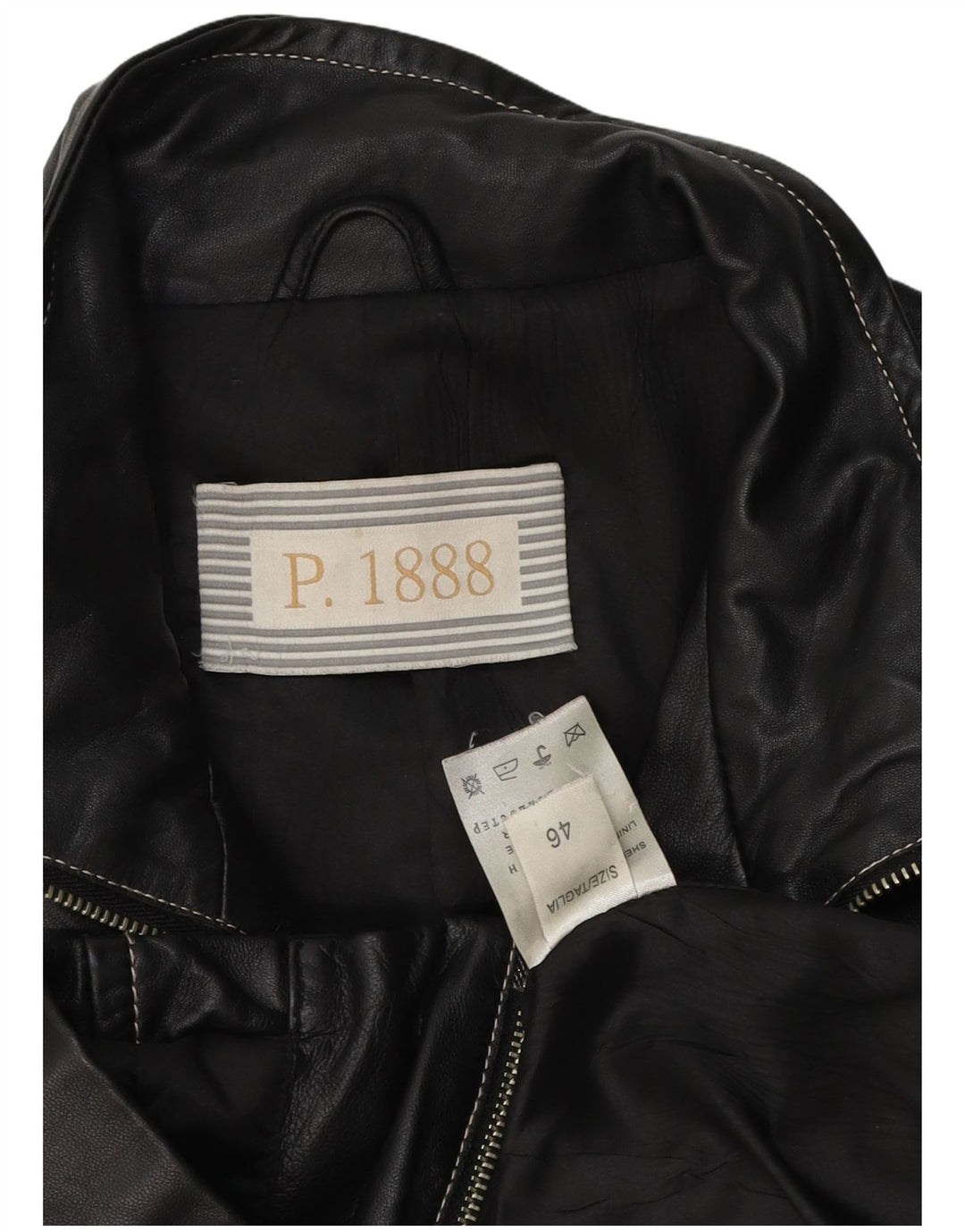 Vintage Damen Leder Bikerjacke IT 46 Großes schwarzes Leder