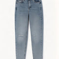 Marks & Spencer Damen Distressed Tapered Jeans UK 8 Small W27 L29 Blau