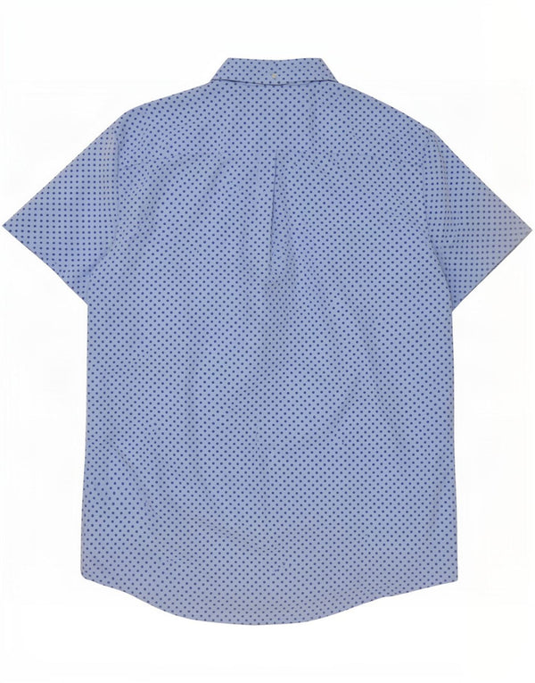 Tommy Hilfiger Herren-Kurzarmhemd 2XL aus blau gepunkteter Baumwolle