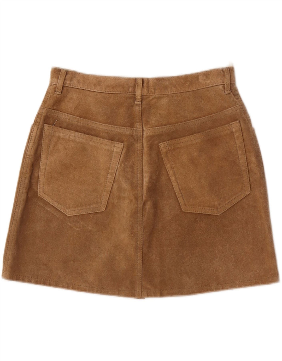 Sisley Damen Wildleder Minirock IT 44 Medium W28 Braunes Leder