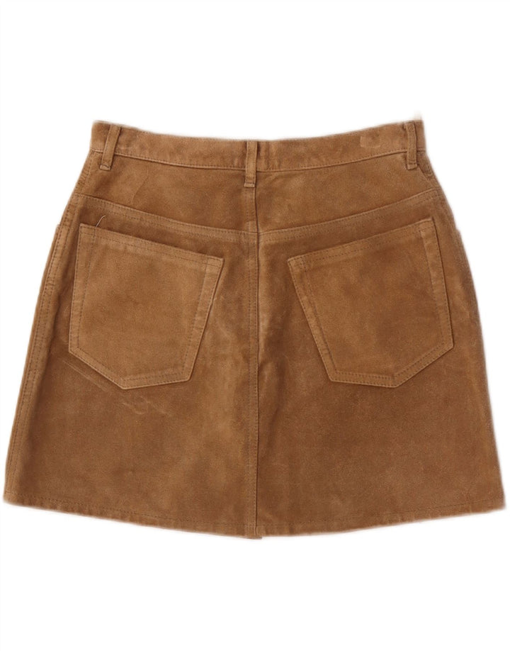 Sisley Damen Wildleder Minirock IT 44 Medium W28 Braunes Leder