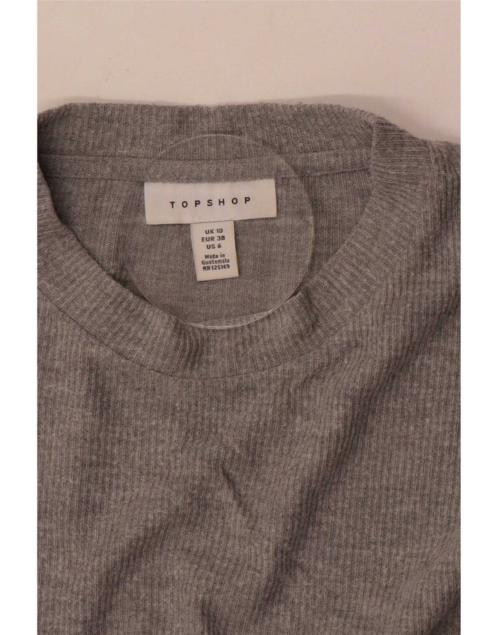 Topshop Damen-Oberteil in Übergröße, 3/4-Ärmel, UK-Größe 10, Größe S, Grau