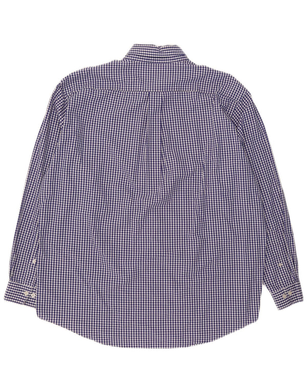 Brooks Brothers Herrenhemd XL, blaue Gingham-Baumwolle