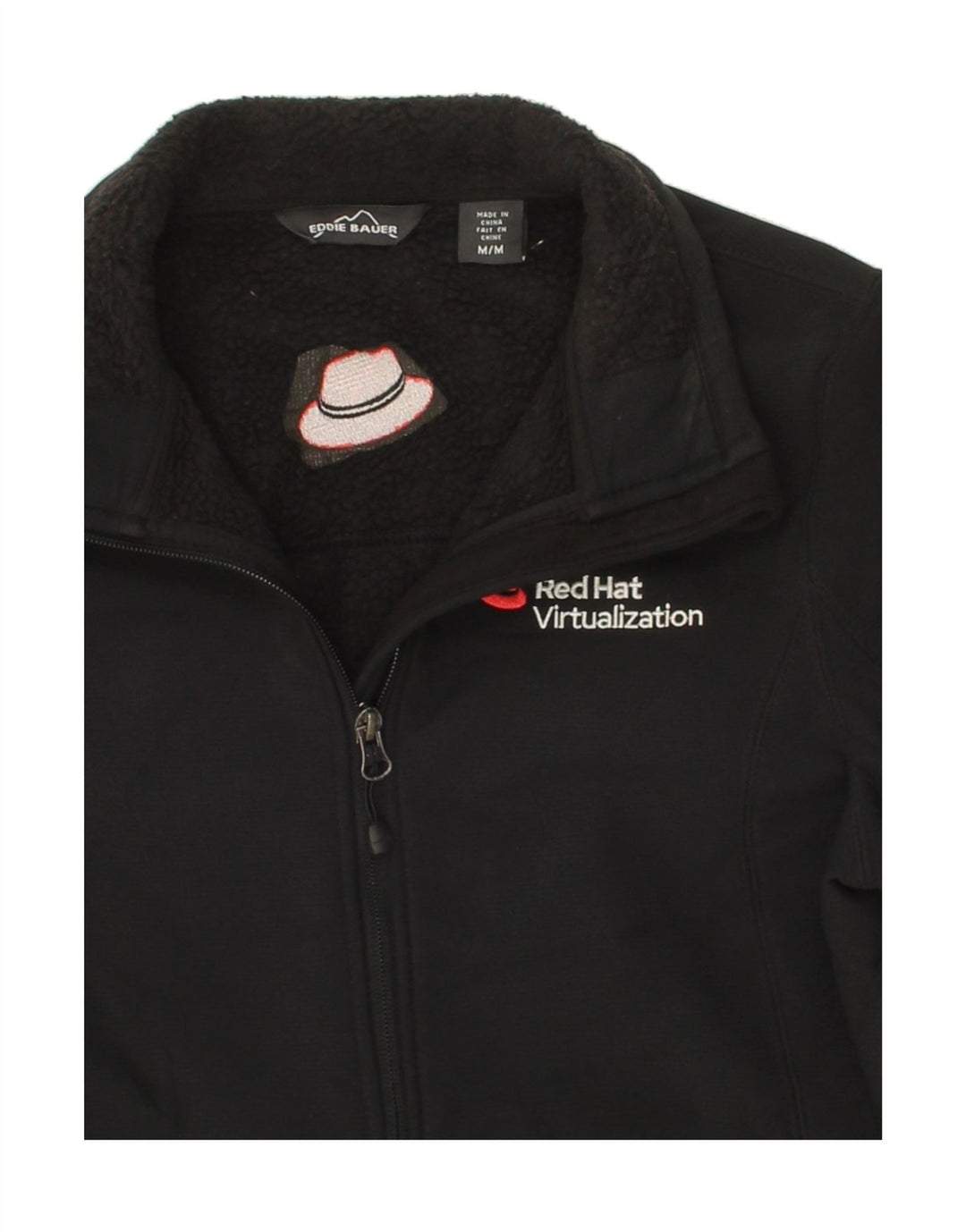 EDDIE BAUER Womens Graphic Windbreaker Jacket UK 12 Medium Black Polyester Vintage Eddie Bauer and Second-Hand Eddie Bauer from Messina Hembry 