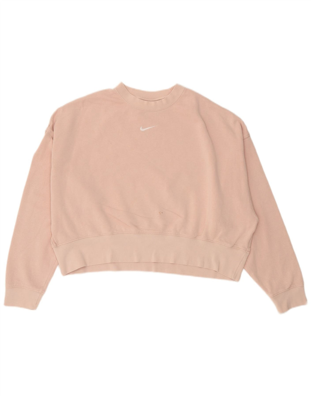 Nike Womens Crop Oversized Sweatshirt Pullover UK 10 Small Rosa Baumwolle