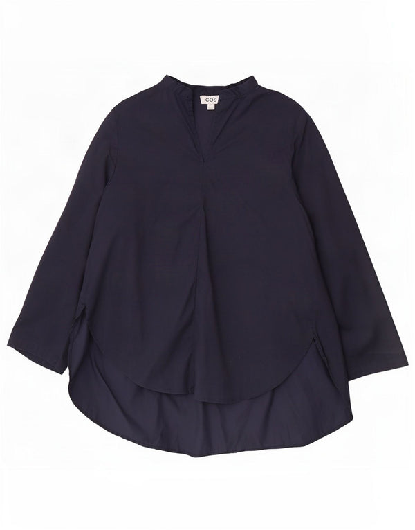 Cos Womens Loose Fit Pullover Shirt EU 36 Small Marineblau Baumwolle
