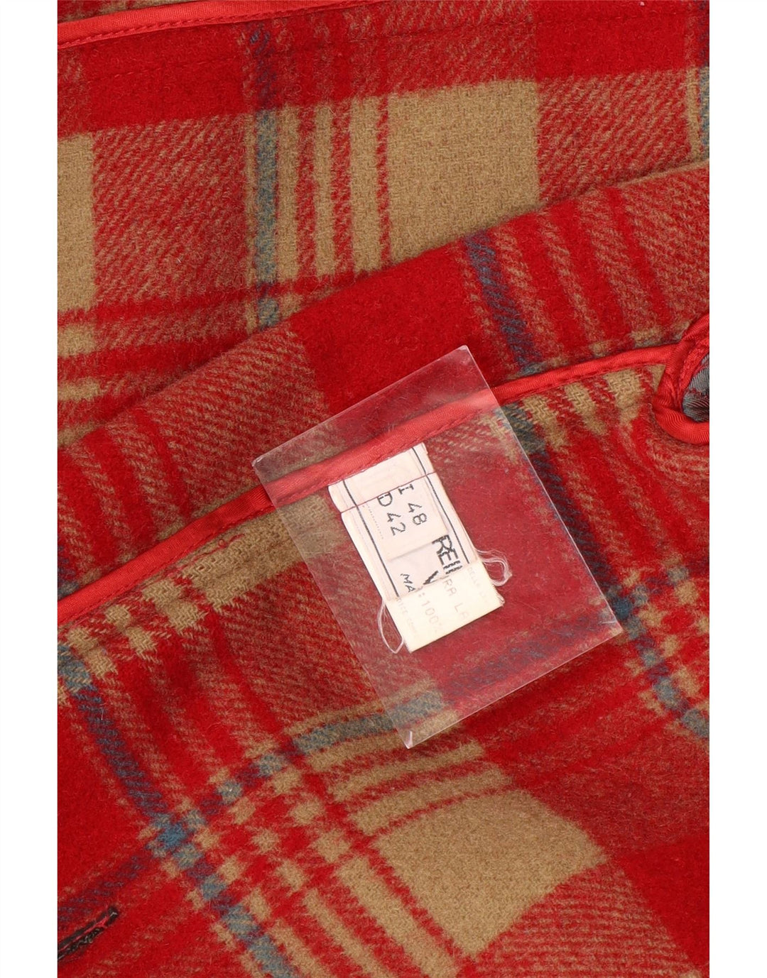 VINTAGE Damen Dufflecoat IT 48 XL Rote Wolle