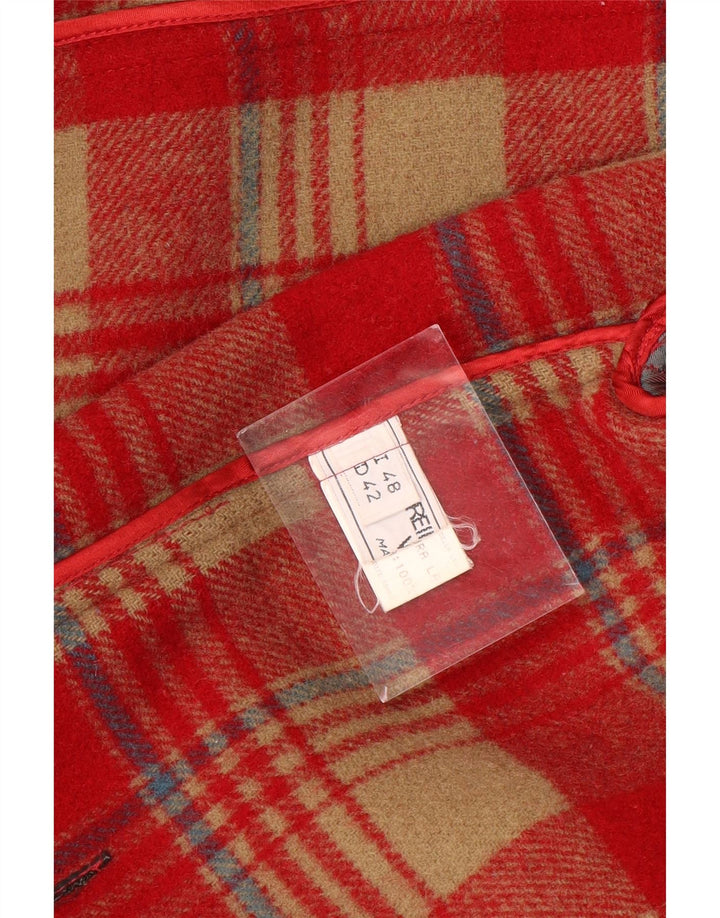 VINTAGE Damen Dufflecoat IT 48 XL Rote Wolle