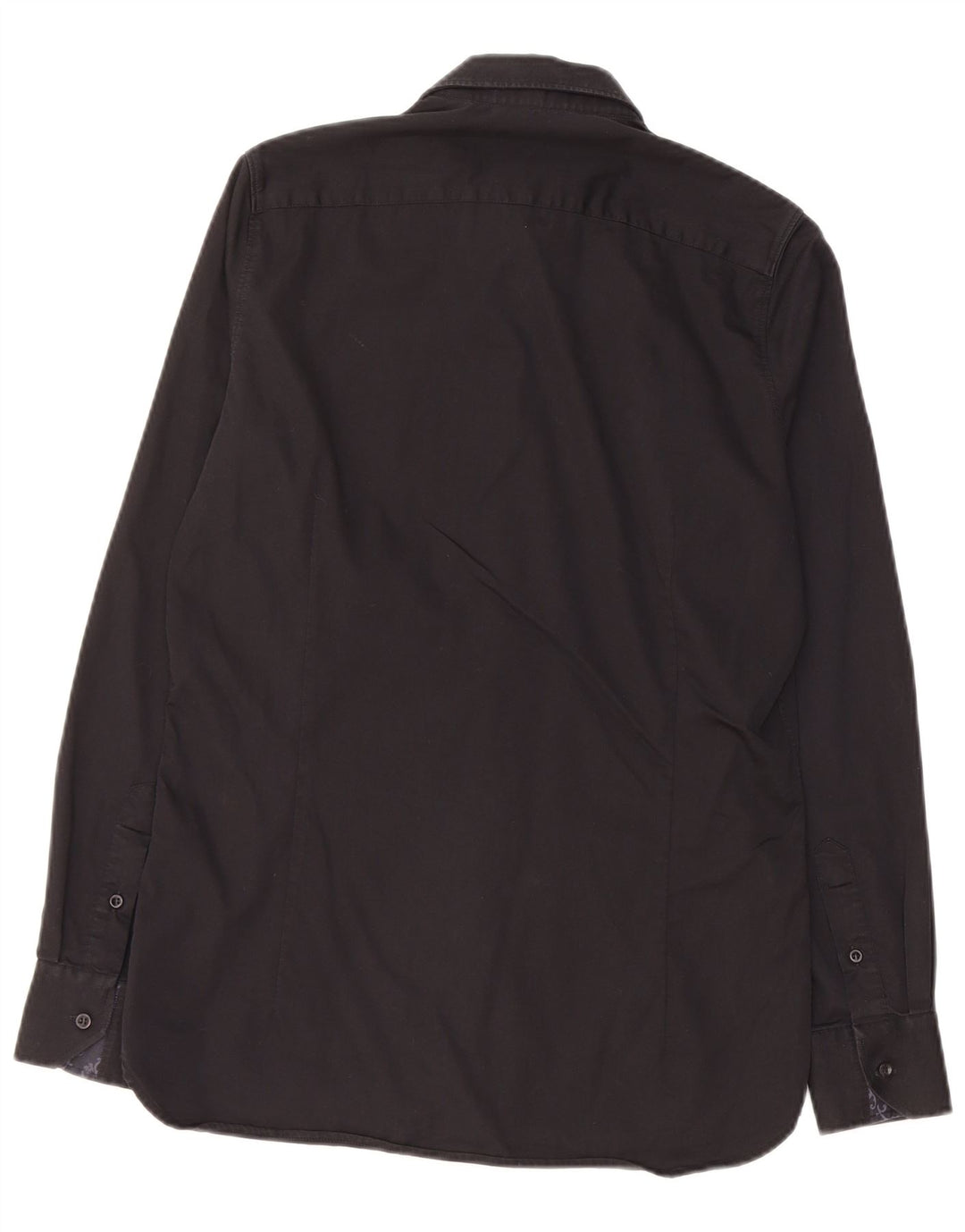 TED BAKER Herrenhemd Größe 15 Mittelschwarze Baumwolle