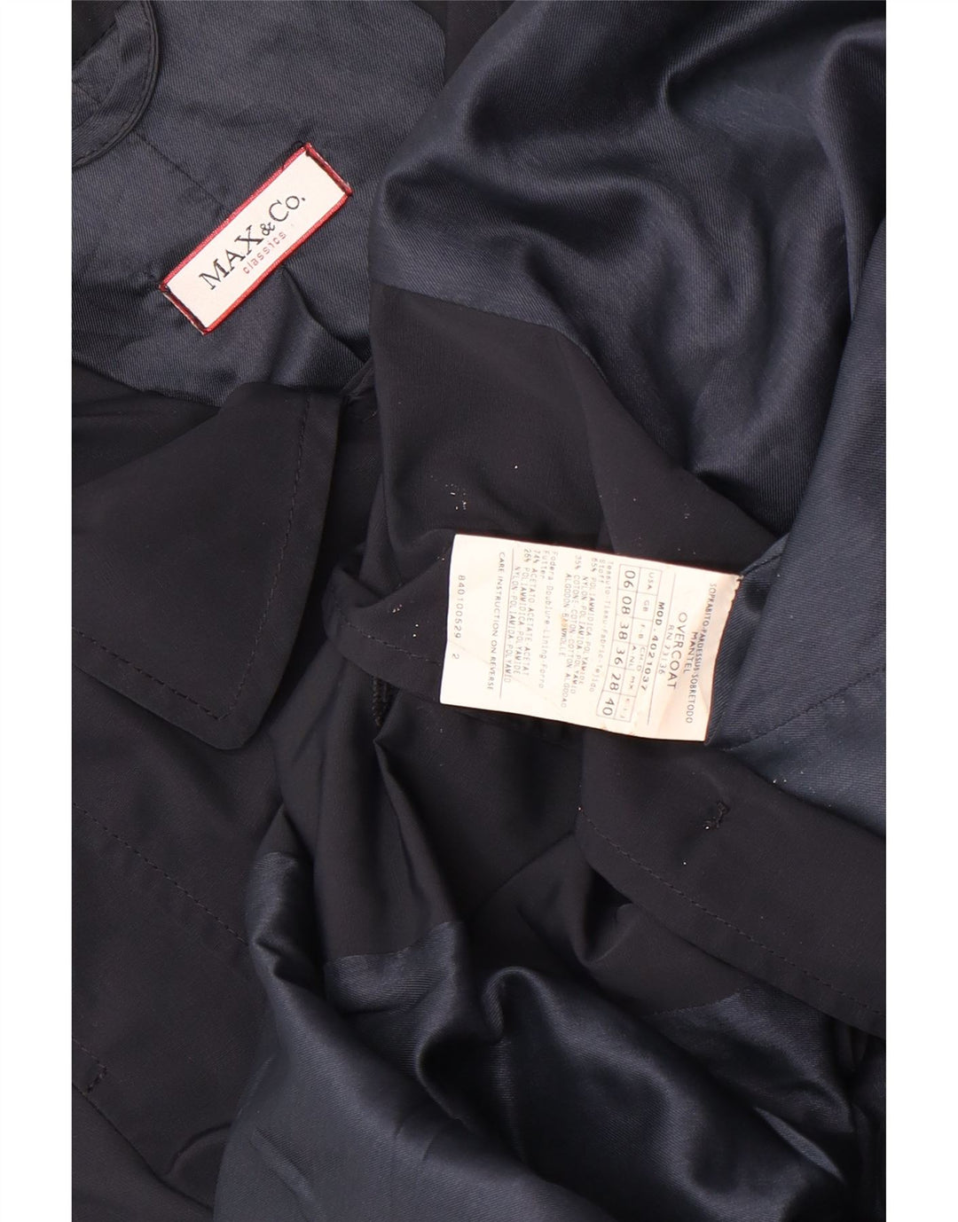 Max & Co. Damen Trenchcoat UK 8 Small Marineblau Polyamid