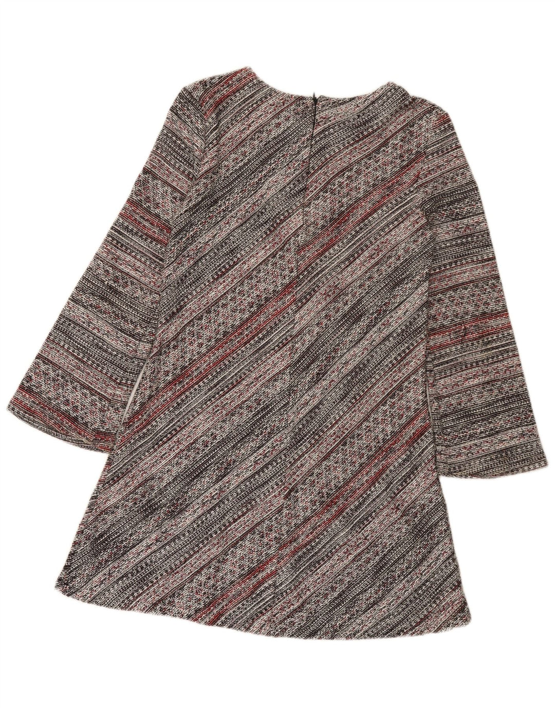 Langärmliges A-Linien-Kleid von Zara, Größe M, mehrfarbig, gestreift