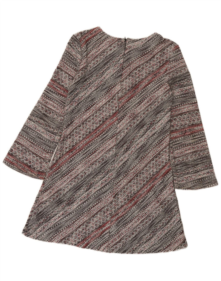 Langärmliges A-Linien-Kleid von Zara, Größe M, mehrfarbig, gestreift