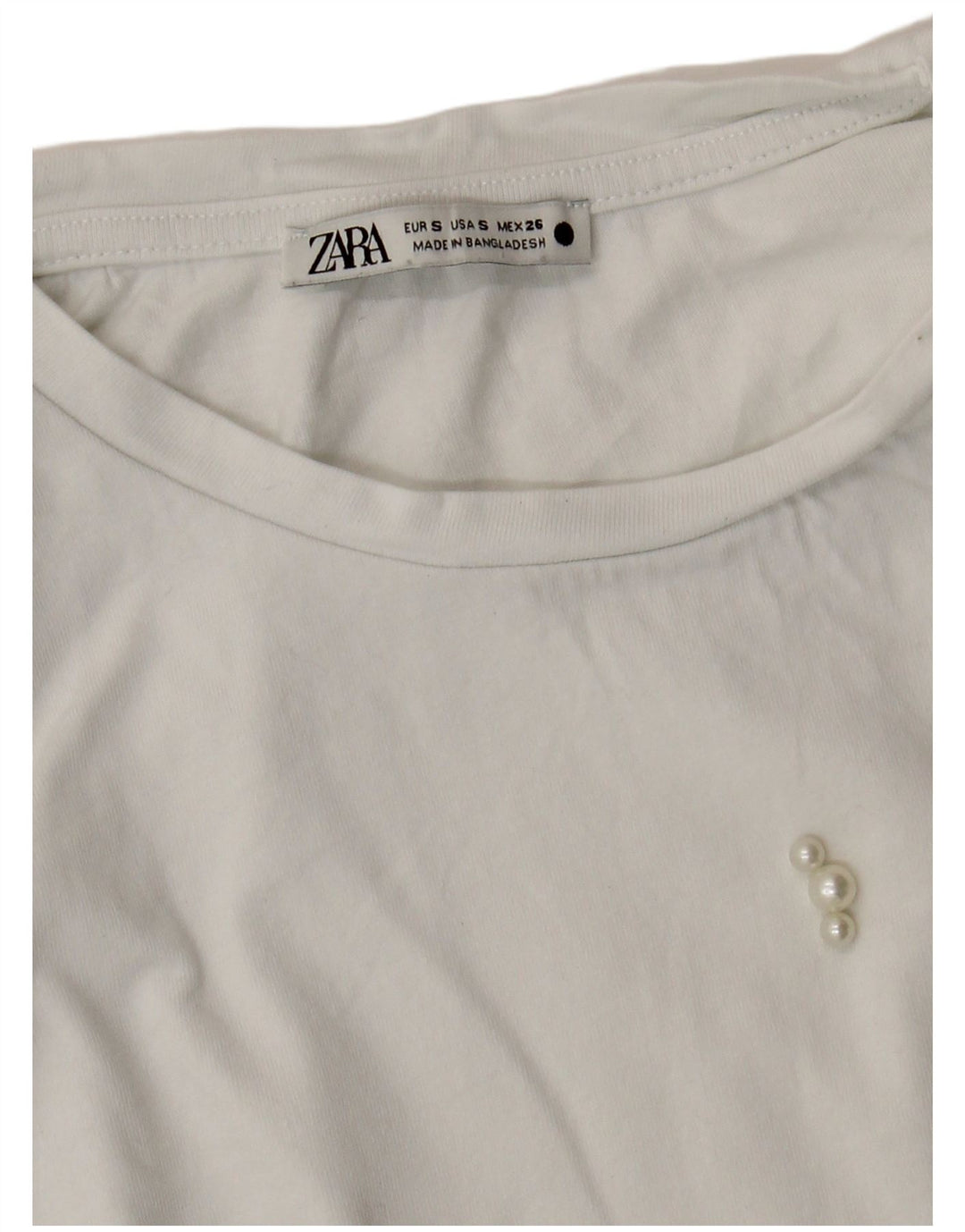 ZARA Damen T-Shirt Top UK 8 Small Weiß
