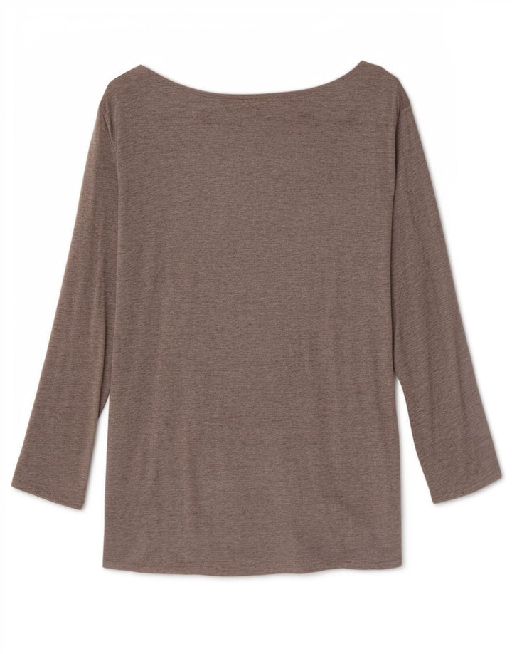 Massimo Dutti Damen Top 3/4 Ärmel UK 12 Mittelgraue Viskose