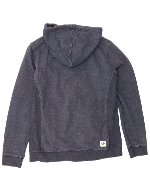 FAT FACE Damen Heritage Zip Hoodie Pullover UK 14 Large Marineblau meliert