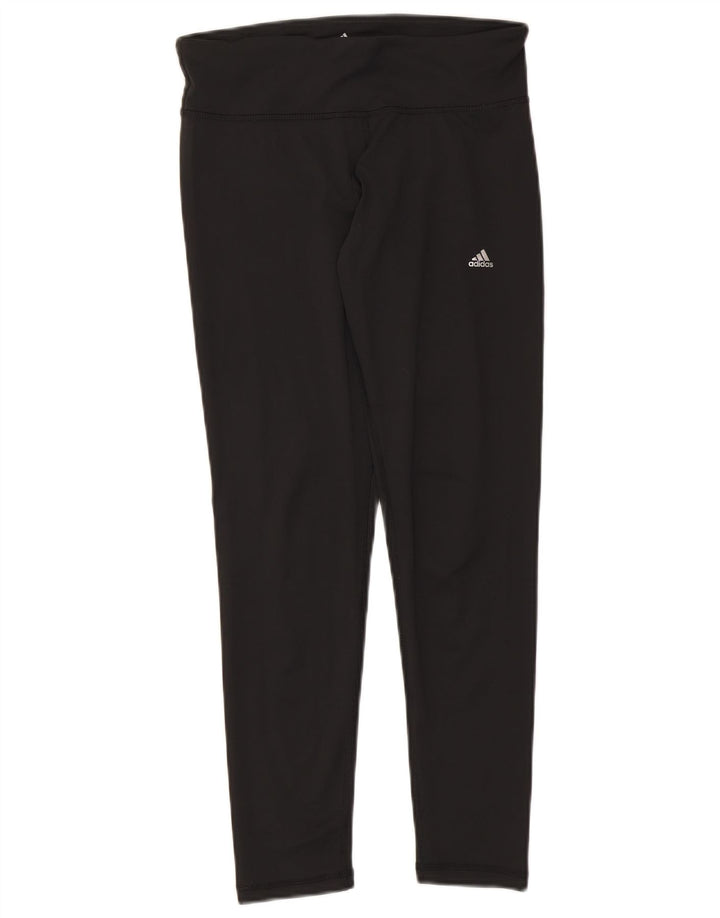 Adidas Damen Climalite Leggings UK 12/14 Medium Schwarz Polyester