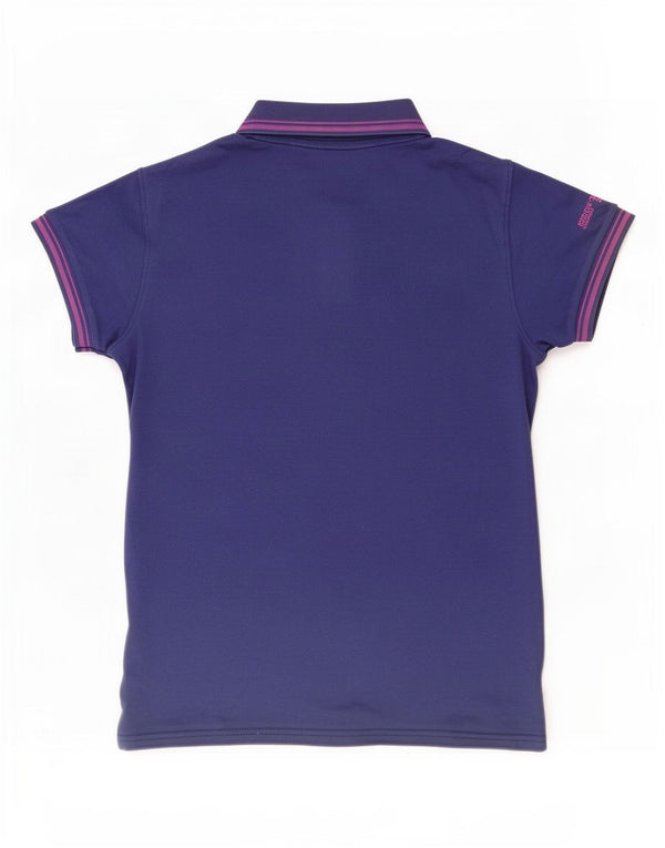 Cesare Paciotti Damen Poloshirt UK 14 Medium Marineblau Baumwolle