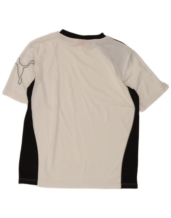 Puma Herren-T-Shirt mit Grafik, Größe S, Weiß, Farbblock